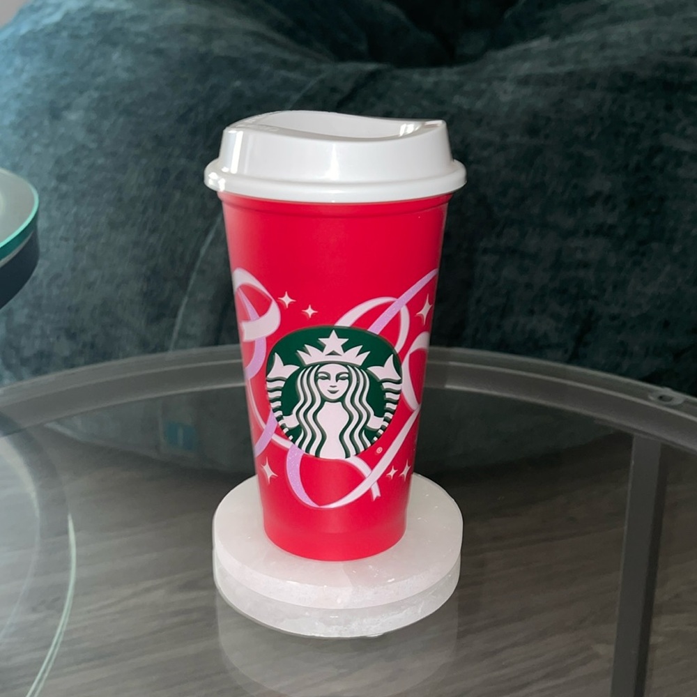 16 oz Plastic, Reusable Starbucks Cup - Christmas Edition